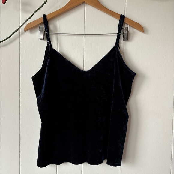 Monk & Lou Navy Velvet Tank Top | Size Large - Picture 5 of 9